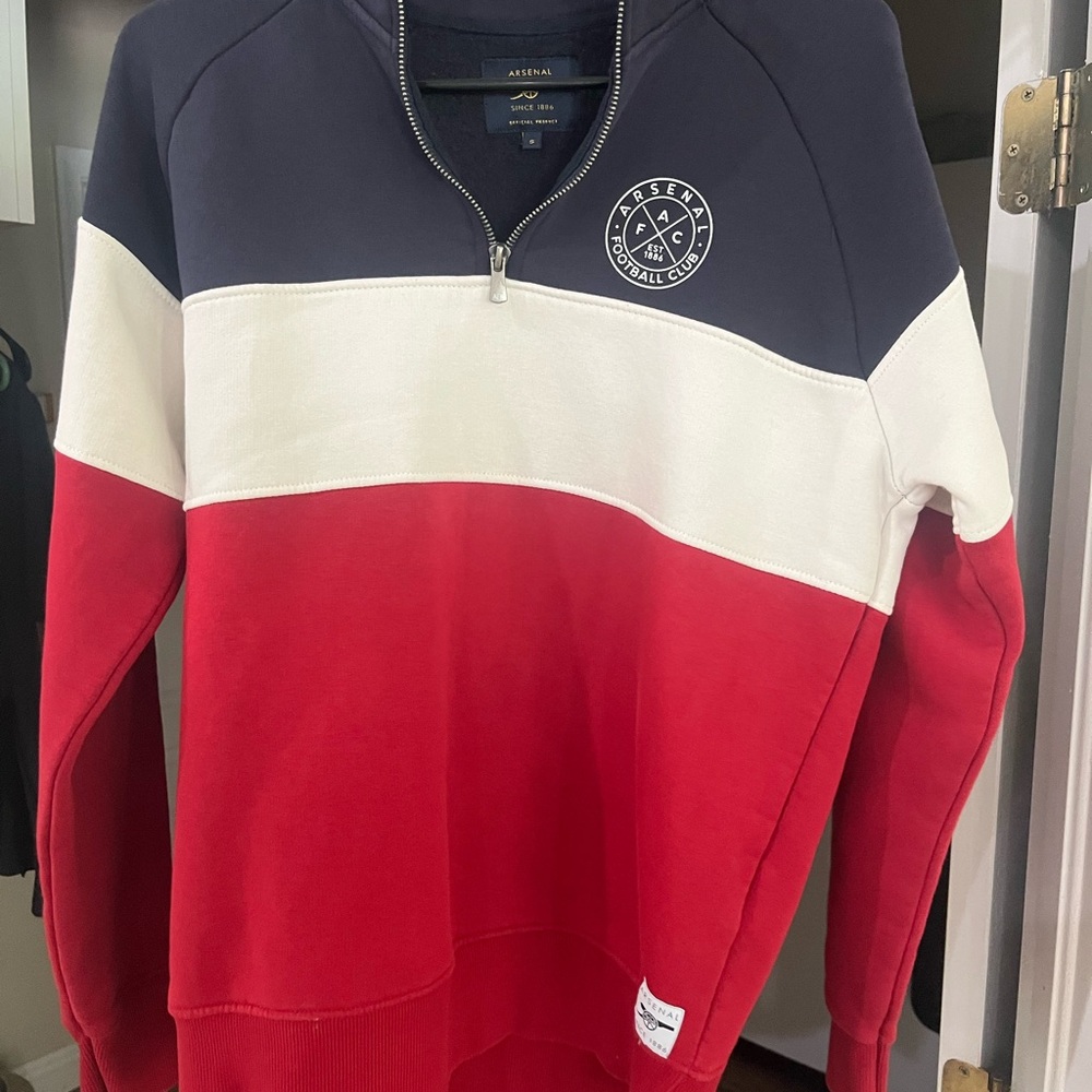 Arsenal FC Men's Color Block Zip-Up Sweater